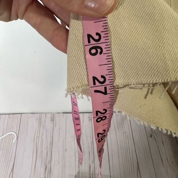 FRAME The Straight Jeans Cream Button Down Raw Hem - Picture 5 of 14